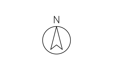 North arrow sembolünün önizlemesi, blok ARCH_NORTH_ARROW