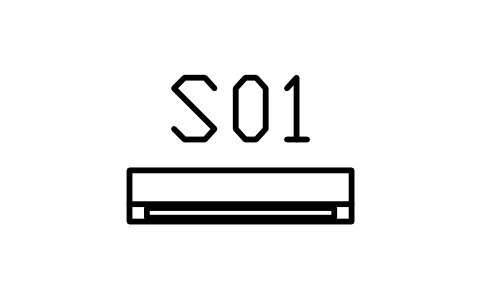 Air conditioner, indoor wall unit sembolünün önizlemesi, blok ARCH_SVC_AC_SPLIT