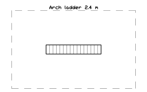 Preview of the Arch ladder 2.4 m symbol, block PLY_ARCH_LADDER
