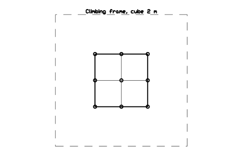 Preview of the Climbing frame, cube 2 m symbol, block PLY_CLIMB_CUBE