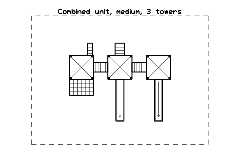 Preview of the Combined unit, medium, 3 towers symbol, block PLY_COMBO_MEDIUM