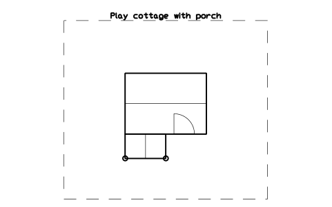 Preview of the Play cottage with porch symbol, block PLY_COTTAGE