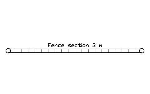 Preview of the Fence section 3 m symbol, block PLY_FENCE_3
