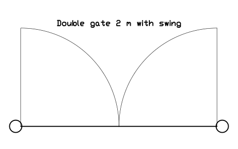 Preview of the Double gate 2 m with swing symbol, block PLY_GATE_2