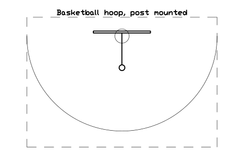 Preview of the Basketball hoop, post mounted symbol, block PLY_HOOP