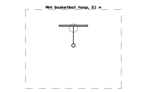 Preview of the Mini basketball hoop, 2.1 m symbol, block PLY_HOOP_LOW