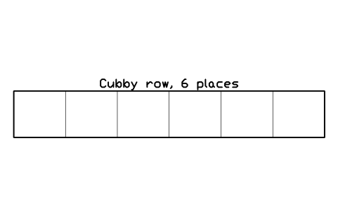 Preview of the Cubby row, 6 places symbol, block PLY_IN_CUBBY