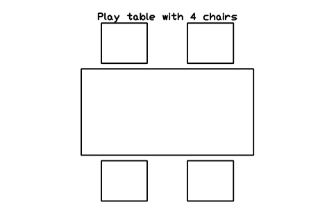 Preview of the Play table with 4 chairs symbol, block PLY_IN_TABLE_4
