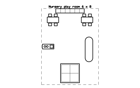 Preview of the Nursery play room 6 x 8 symbol, block PLY_LAYOUT_NURSERY