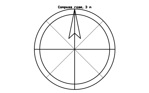 Preview of the Compass rose, 3 m symbol, block PLY_MARK_COMPASS