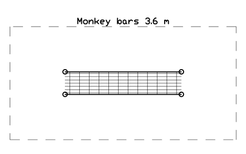 Preview of the Monkey bars 3.6 m symbol, block PLY_MONKEY_BARS