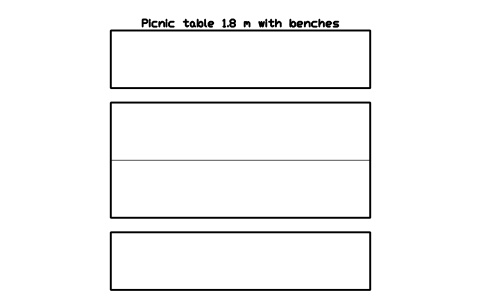 Preview of the Picnic table 1.8 m with benches symbol, block PLY_PICNIC_18