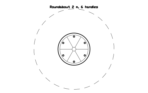Preview of the Roundabout 2 m, 6 handles symbol, block PLY_ROUNDABOUT_6