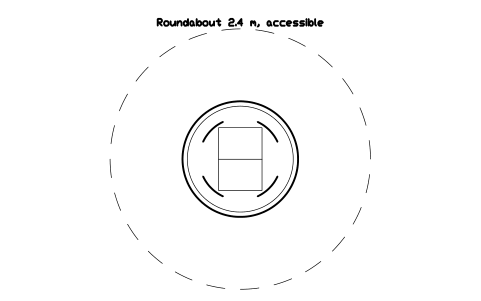 Preview of the Roundabout 2.4 m, accessible symbol, block PLY_ROUNDABOUT_ACCESS