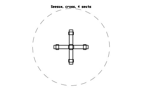 Preview of the Seesaw, cross, 4 seats symbol, block PLY_SEESAW_CROSS