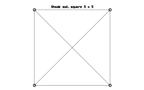 Preview of the Shade sail, square 5 x 5 symbol, block PLY_SHADE_SAIL_SQ