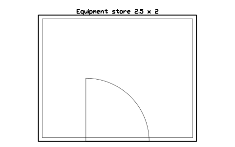 Preview of the Equipment store 2.5 x 2 symbol, block PLY_SHED