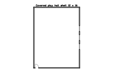 Preview of the Covered play hall shell 12 x 16 symbol, block PLY_SHELL_HALL