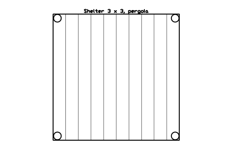 Preview of the Shelter 3 x 3, pergola symbol, block PLY_SHELTER