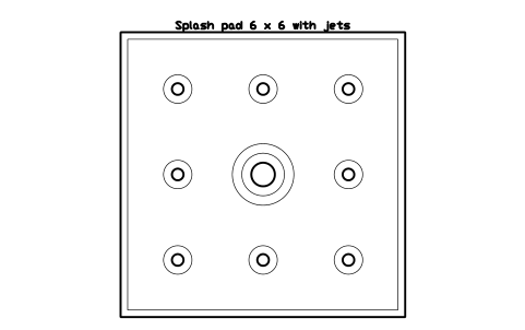 Preview of the Splash pad 6 x 6 with jets symbol, block PLY_SPLASH_PAD
