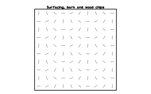 Preview of the Surfacing, bark and wood chips symbol, block PLY_SURF_BARK