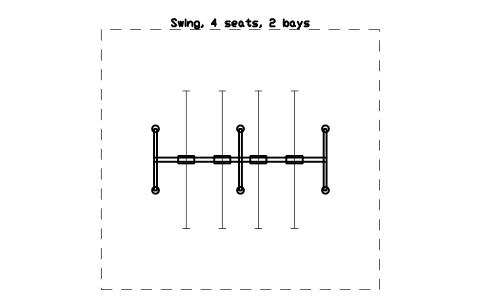 Preview of the Swing, 4 seats, 2 bays symbol, block PLY_SWING_4