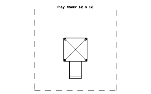 Preview of the Play tower 1.2 x 1.2 symbol, block PLY_TOWER_12