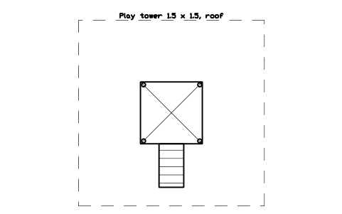 Preview of the Play tower 1.5 x 1.5, roof symbol, block PLY_TOWER_15