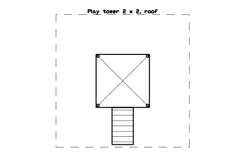Preview of the Play tower 2 x 2, roof symbol, block PLY_TOWER_20