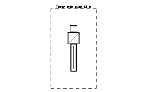 Preview of the Tower with slide 1.5 m symbol, block PLY_TOWER_SLIDE