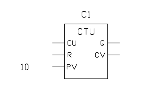 Anteprima del simbolo CTU, up counter, blocco PLC_FB_CTU