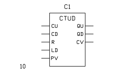 Anteprima del simbolo CTUD, up/down counter, blocco PLC_FB_CTUD