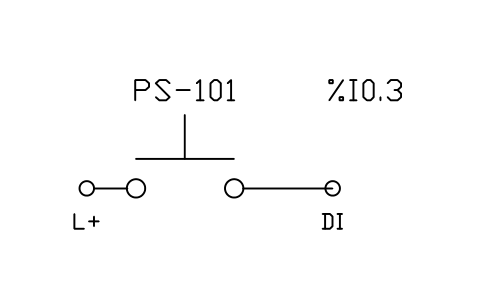 Anteprima del simbolo Pushbutton (normally open) to input, blocco PLC_FIELD_PUSHBUTTON