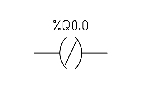 Anteprima del simbolo Coil, negated, blocco PLC_LD_COIL_NEG