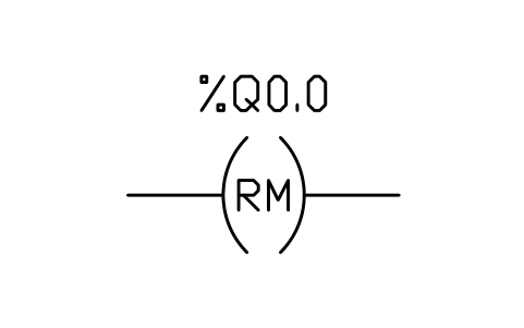 Anteprima del simbolo Coil, retentive reset (RM), blocco PLC_LD_COIL_RETAIN_RESET
