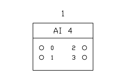 Anteprima del simbolo Analog input module, 4 channels (4-20 mA / 0-10 V), blocco PLC_MOD_AI4