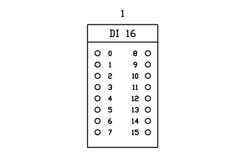 Anteprima del simbolo Digital input module, 16 channels, blocco PLC_MOD_DI16