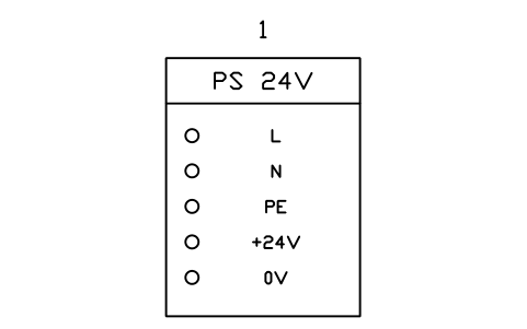 Anteprima del simbolo Power supply module, 24 VDC, blocco PLC_MOD_PSU