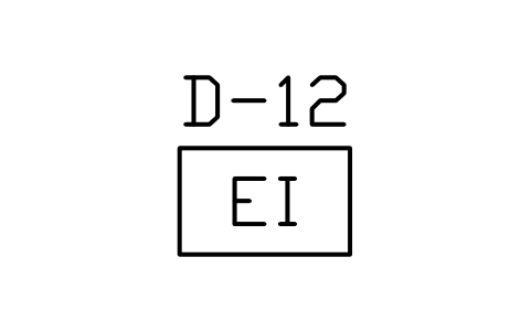 Fire door mark sembolünün önizlemesi, blok PLF_ESC_DOOR_EI
