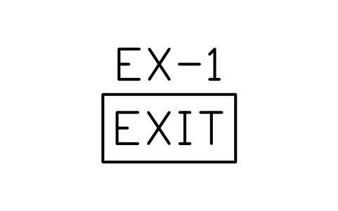 Exit sign sembolünün önizlemesi, blok PLF_ESC_EXIT