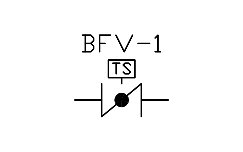 Butterfly valve, supervised sembolünün önizlemesi, blok PLF_FV_BUTTERFLY_TS