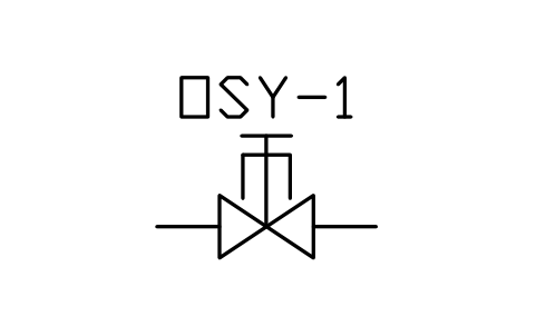 Gate valve, OS&Y sembolünün önizlemesi, blok PLF_FV_OSY