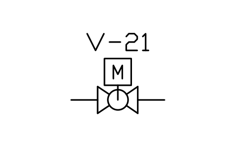 Ball valve, motor actuator sembolünün önizlemesi, blok PLF_VALVE_BALL_MOTOR