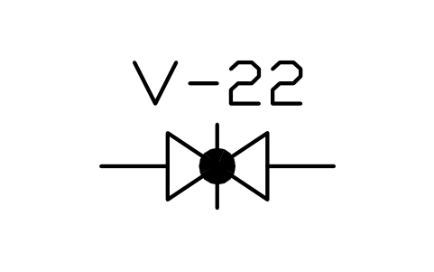 Butterfly valve, bow-tie form sembolünün önizlemesi, blok PLF_VALVE_BUTTERFLY_BT