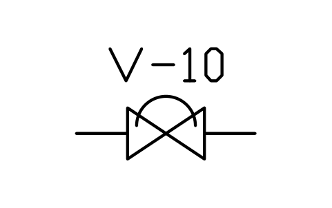 Diaphragm valve sembolünün önizlemesi, blok PLF_VALVE_DIAPHRAGM