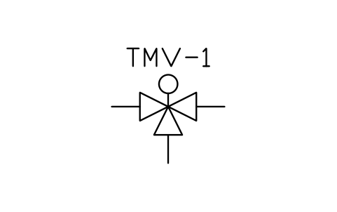 Thermostatic mixing valve sembolünün önizlemesi, blok PLF_VALVE_MIXING