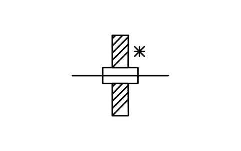 Preview of the Penetration through wall, sealed symbol, block PPD_3002_WALL_PENETRATION_SEALED