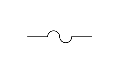 符號 Flexible pipe, hose 的預覽，圖塊名 PPD_444_FLEXIBLE_HOSE