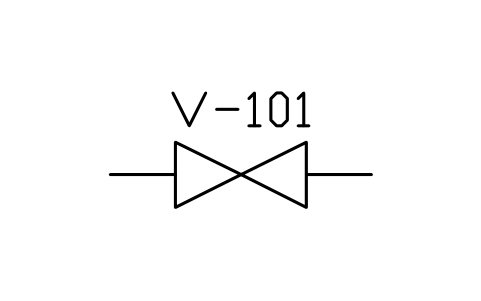 符號 2-way on-off valve, straight type 的預覽，圖塊名 PPD_2101_VALVE_2WAY