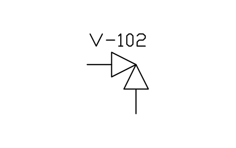符號 2-way valve, angle type 的預覽，圖塊名 PPD_2102_VALVE_2WAY_ANGLE